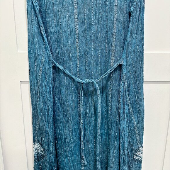 Blue Silver Mini Boho Bohemian Hippie Festival Fairy Beach Dress - Picture 6 of 7